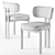 Modern Upholstered Metal Bay Chair 3D model small image 4