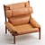 Scandi Modern Leather Lounge Chair 3D model small image 4