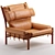 Scandi Modern Leather Lounge Chair 3D model small image 5