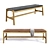 Aura Leather Bench, Mid-Century Style 3D model small image 1