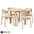 Scandinavian Birch Table & Chair 3D model small image 1