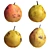 4 Realistic Pears Set, 3D 3D model small image 1