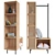 Japandi Wardrobe with Shelves 3D model small image 1