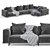 Arflex Modern Sectional Sofa Set 3D model small image 3