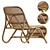 Modern Rattan Lounge Chair 3D model small image 2