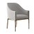 Sleek Slope Dining Armchair 3D model small image 3