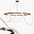 Gold Black Ring Pendant Lamp 3D model small image 1