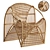 Italian 60s Design Rattan Armchair 3D model small image 1