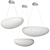 Modern LED Chandelier with Cobblestone PE Shades 3D model small image 3