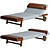 Elegant Handcrafted Mahogany Sunbed 3D model small image 1