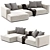 Stylish Geo Corner Sofa 2017 3D model small image 1