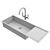 Luxury Top-Mounted Kitchen Sink 3D model small image 7