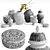 Contemporary Vases Set with Versatile Materials 3D model small image 1