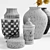 Contemporary Vases Set with Versatile Materials 3D model small image 2