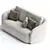 Modern Oatmeal 3 Seater Sofa 3D model small image 2