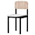  Modern Black Steel Dining Chair 3D model small image 1