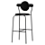 Elegant Planet Leather Bar Stool 3D model small image 1