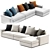 Modern Poliform Dune Chaise Longue 3D model small image 3