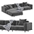 Elegant Arflex Claudine L Sofa 3D model small image 3