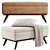 Sleek Owen Bench Set with Plush Accessories 3D model small image 1