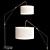 Modern White LED Bedside Floor Lamp 3D model small image 2