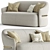 Elegant Madame Butterfly 2-Seater Sofa 3D model small image 2