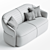 Elegant Madame Butterfly 2-Seater Sofa 3D model small image 4