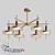 Modern Brass and Brown Metal Chandelier 3D model small image 1