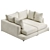 Modern Beige Chaise Longue Sofa 3D model small image 1