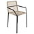 Elegant Beige Cord Chair 3D model small image 1