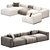 Elegant Braid Mahy Sectional Sofa 3D model small image 2