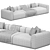 Elegant Braid Mahy Sectional Sofa 3D model small image 5