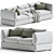 Elegant Parma Sofa Set 3D model small image 1