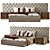 Silk Beige Bed - Italian Craftsmanship 3D model small image 1