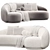 Curved Boucle Sofa: Modern Elegance 3D model small image 3