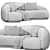 Curved Boucle Sofa: Modern Elegance 3D model small image 5