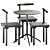  Nordic Modern Dining Set 3D model small image 2