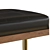 American Walnut Leather Bench Solid 3D model small image 2