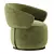  Stylish Picolo Fabric Armchair 3D model small image 4