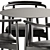 Mesa Mona Table & Mars Armchair 3D model small image 5