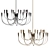 Iiona Brass Candelabra Chandelier, Modern 3D model small image 1