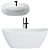 Rivea Malie Easy-Care Freestanding Bathtub 3D model small image 2