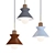 Scandi Metal-Wood Pendant Lamp 3D model small image 1