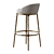 Stylish Swivel Fabric Barstool 3D model small image 3