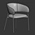 Elegant Velvet Dining Chair 3D model small image 2