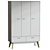 Nordic-3 Light Wardrobe Cabinet 3D model small image 1