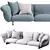 Contemporary 3-Seater Sofa Design 3D model small image 2