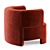 La Redoute Darrel Velvet Armchair 3D model small image 5