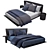 Stylish Alys Bed Set H910 3D model small image 3