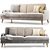 Hevit Beige Velvet Sofa - Premium 2017 3D model small image 2